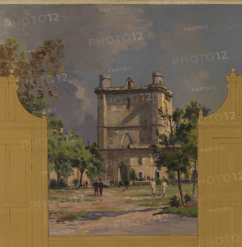 Sketch for the reception hall at the town hall of Vincennes: Views of Vincennes, 1898.
