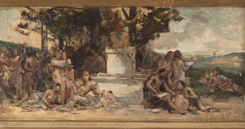 Sketch for the town hall in the 4th arrondissement: Study of science and the Arts, 1884.