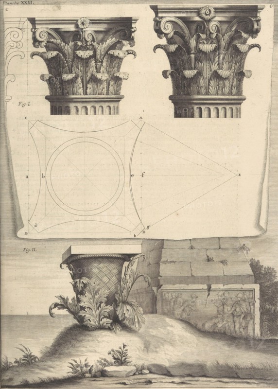 Les dix livres d'Architecture de Vitruve, corrigez et traduits nouvellement en François, avec notes & de figures, 1684.