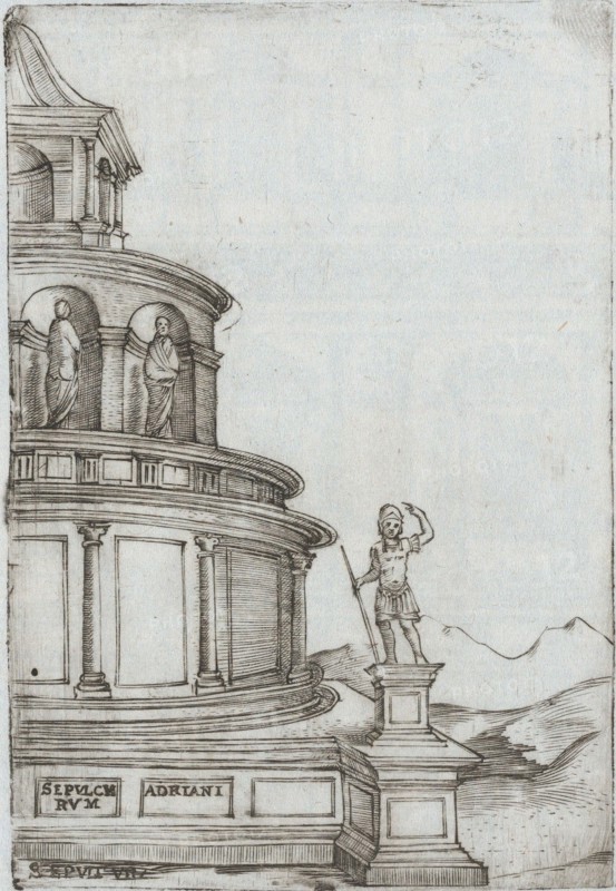 Termae Deocletiani, from a Series of Prints depicting (reconstructed) Build..., Plate ca. 1530-1550. Creator: Master GA.