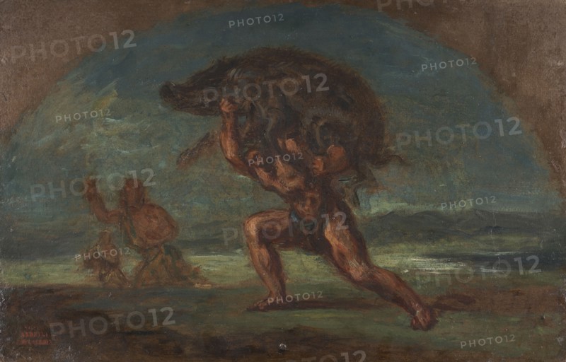 Esquisse pour le Salon de la Paix de l'Hotel de Ville de Paris : Hercule et le..., c.1852-1854. Creator: Pierre Andrieu.