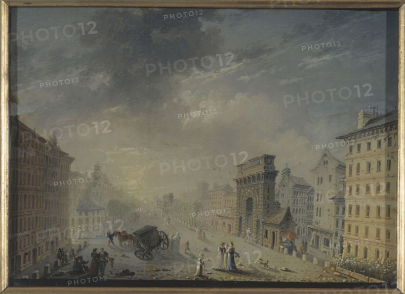 Porte Saint-Martin and the boulevard, current 10th arrondissement, between 1801 and 1850.