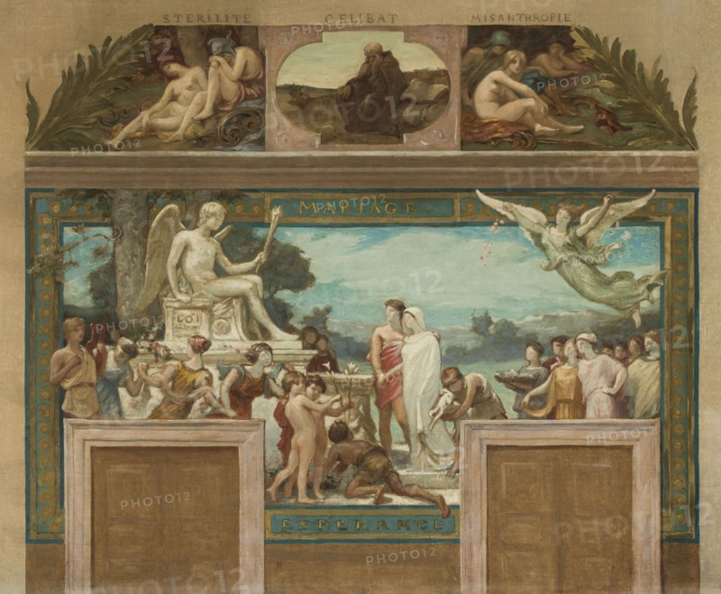 Sketch for the town hall of Saint-Maur-des-Fosses: Virtues opposing Vices (Marriage - Hope), 1883.