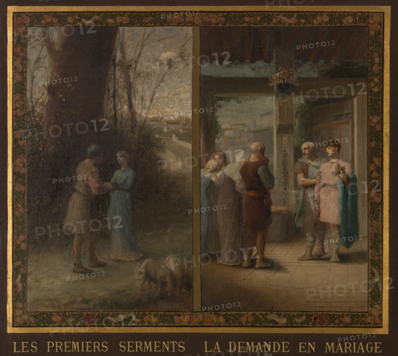 Sketch for the town hall of the 19th arrondissement of the City of Paris: Evocations of marriage, 1880.