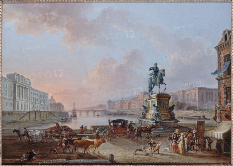 La Monnaie, Le Pont Royal and the Louvre, viewed from the Pont-Neuf, around 1775, c1775.