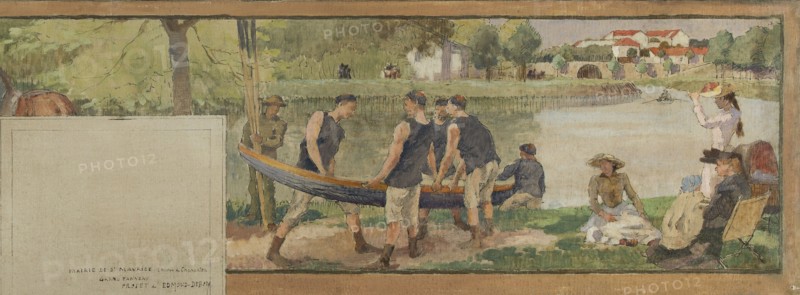 Sketch for the town hall in Saint-Maurice: Landscape. Banks of the Marne (for the reception hall), between 1890 and 1892.