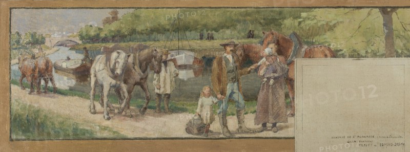 Sketch for the town hall in Saint-Maurice: Landscape. Banks of the Marne (for the reception hall), between 1890 and 1892.