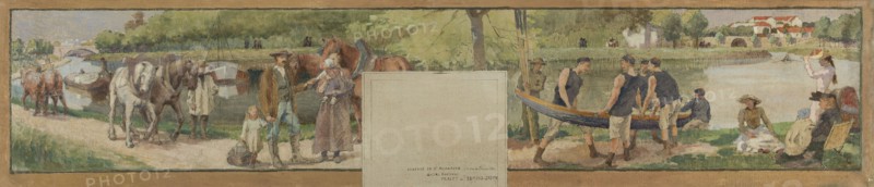 Sketch for the town hall in Saint-Maurice: Landscape. Banks of the Marne (for the reception hall), between 1890 and 1892.