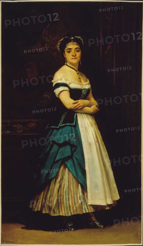 Dinah Felix (known as Melanie Emilia), Rachel's sister, in costume of a maid, c1865.