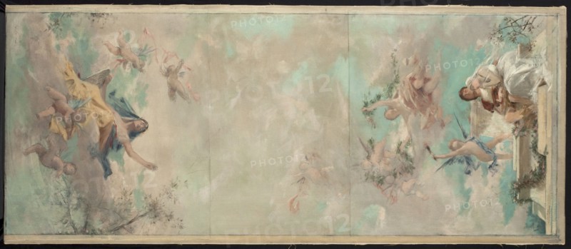 Esquisse pour la salle des mariages de la mairie de Courbevoie : La Loi protectrice de l'Hyménée (Plafond), 12–1884.
