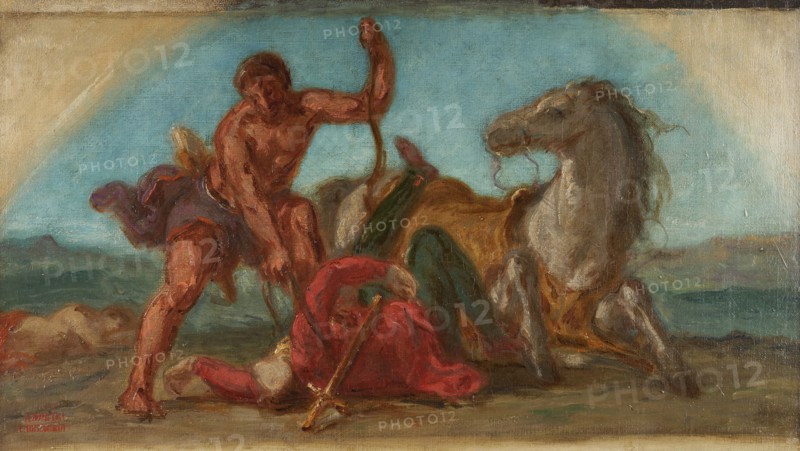 Esquisse pour le salon de la Paix de l'Hôtel de Ville de Paris : Hercule vainqueur d'Hippolyte, between 1852 and 1854.