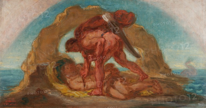 Esquisse pour le salon de la Paix de l'Hôtel de Ville : Hercule enchaine Nérée, dieu de la mer, between 1852 and 1854.