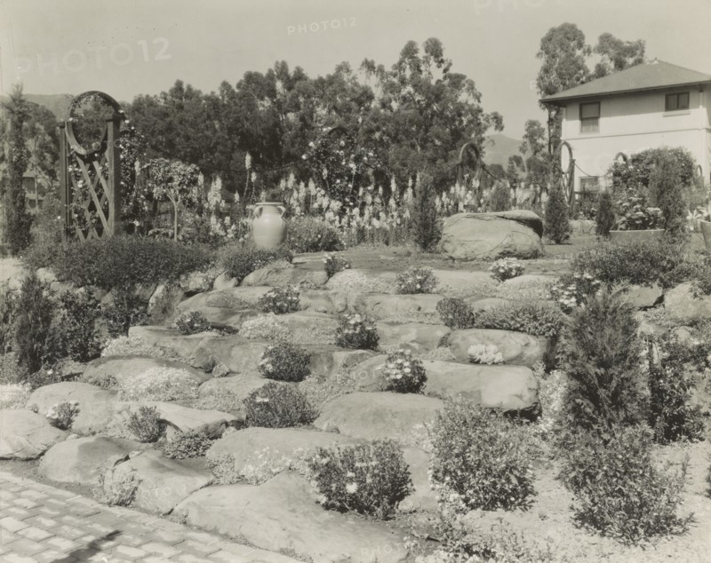 Casa de Mariposa, Walter Franklin Cobb house, Butterfly Lane, Montecito, California - Rock garden, 1917.