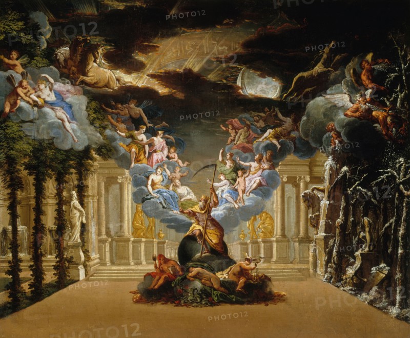 The Palais du Temps. Scenery for the prologue of "Atys", lyrical tragedy by Lully, c1708.