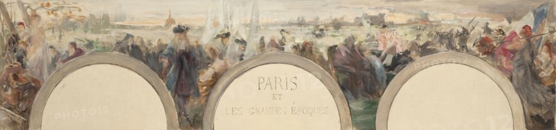 Esquisse pour le salon d'entrée de l'Hôtel de ville de Paris : Paris et les grandes époques, 1892.