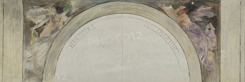 Esquisse pour le salon d'entrée de l'Hôtel de Ville de Paris : L'histoire et la philosophie, 1892.