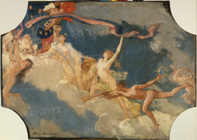 Esquisse pour la salle des fêtes de l'Hôtel de Ville de Paris : La Ville de Paris conviant le monde à ses fêtes, 1889.