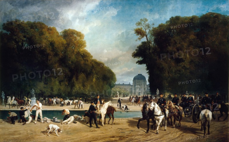 Artillery encamped in the Tuileries Gardens (end of September 1870), 1871.