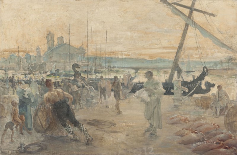 Esquisse pour la salle d'audience du tribunal de commerce de Paris : Les Nautes parisiens à l'époque gallo-romaine, c.1890.