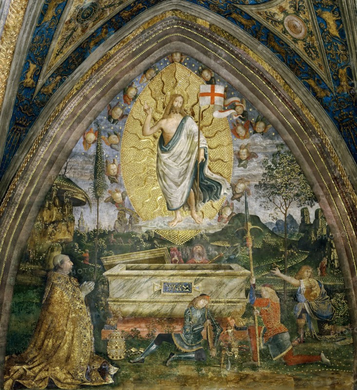 The Resurrection with Pope Alexander VI Borgia, 1492-1495. Creator: Pinturicchio, Bernardino (1454-1513).