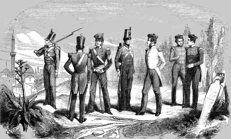 'Uniforms of British Soldiers at Scutari', 1854. Creator: Unknown.