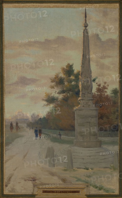 Sketch for the town hall of Vincennes: the chapel, keep, obelisk, the manoeuvring area..., 1898. Creator: Maurice Chabas.