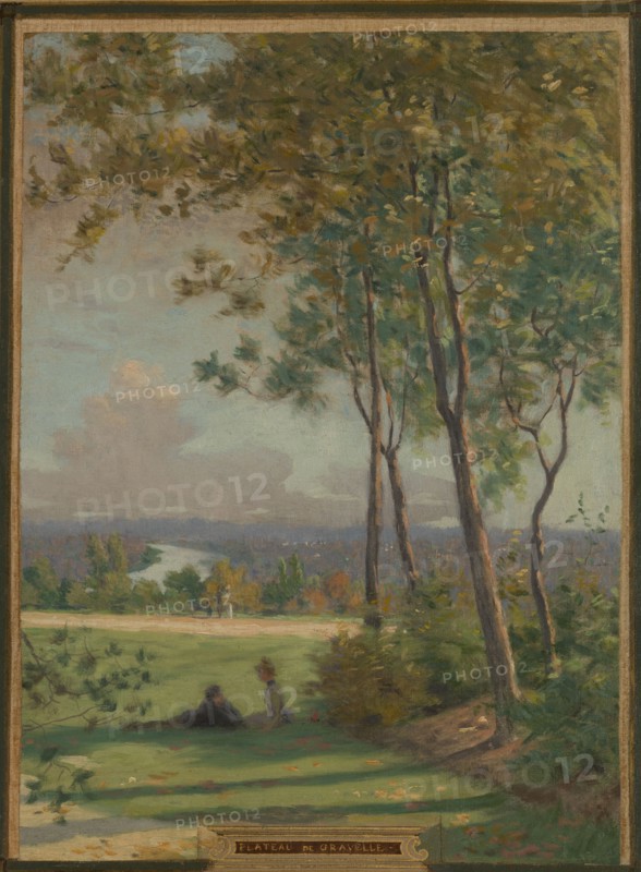 Sketch for the town hall of Vincennes: the chapel, keep, obelisk, the manoeuvring area..., 1898. Creator: Maurice Chabas.