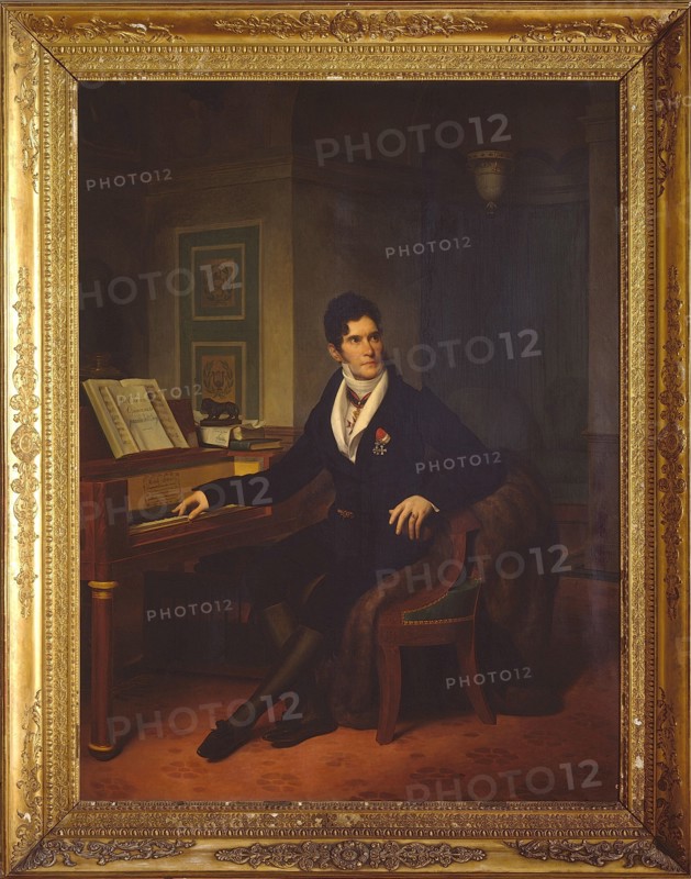 Portrait of the conductor and composer Gaspare Spontini (1774-1851), 1825. Creator: Hersent, Louis (1777-1860).