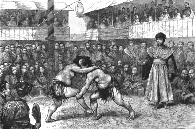 ''Sports in Japan- A Wrestling Match', 1890. Creator: Unknown.