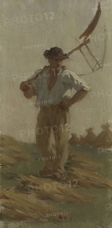 History of wheat: Harvester at rest: Sketch for the school in rue Dombasle, 15th arrondissement of Paris, 1879.