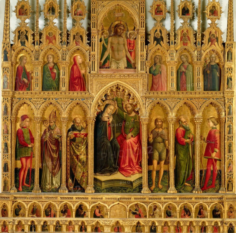 Polittico di Montelparo: The Coronation of the Virgin, 1466. Creator: Alunno, Niccolò (1430-1502).