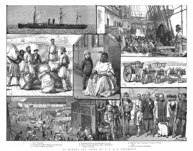 'To Bombay and China on a P&O Steamship', 1886.  Creator: Unknown.