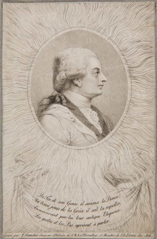 Portrait of the dancer and choreographer Jean Georges Noverre (1727-1810), 1810. Private Collection.