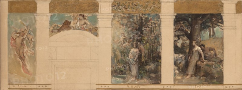 Sketch for the reception hall of the town hall in the 4th arrondissement: Day. Earth. Spring. Summer, 1884.
