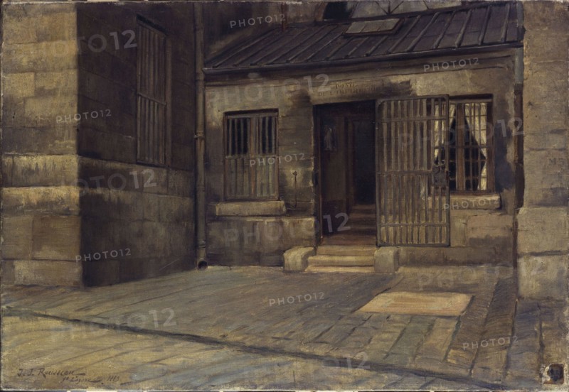Porte de l'infirmerie de la prison Saint-Lazare, rue du Faubourg-Saint-Denis, 10ème arrondissement, en 1889, 1889.