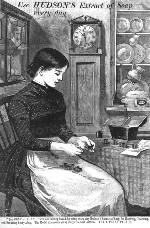 'Use Hudson's extract of soap every day', 1886.  Creator: Unknown.