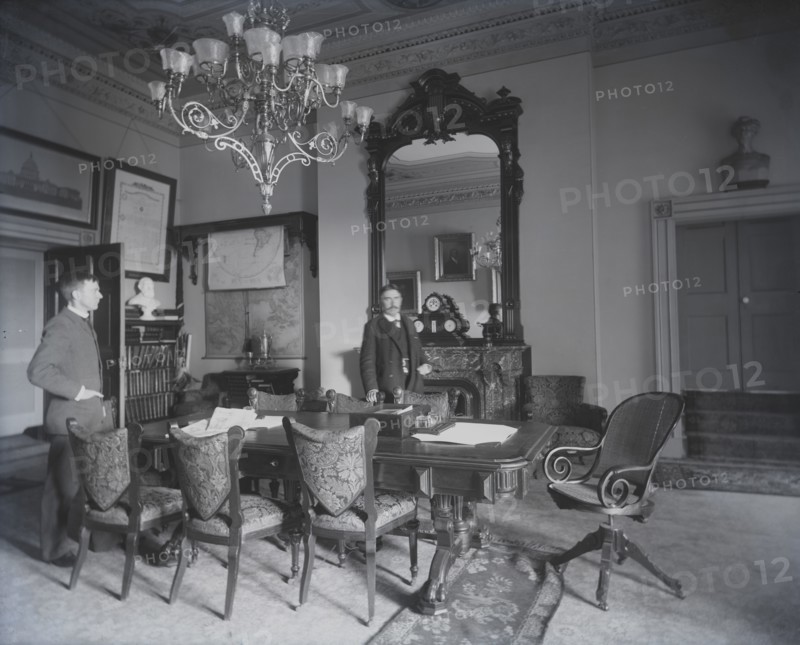 Cabinet room, figures, 1889. Creator: Frances Benjamin Johnston.
