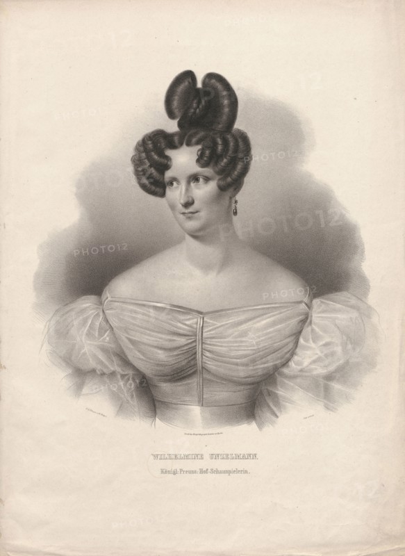 Portrait of the actress and singer Wilhelmine Unzelmann-Werner (1802-1871), 1835. Private Collection.