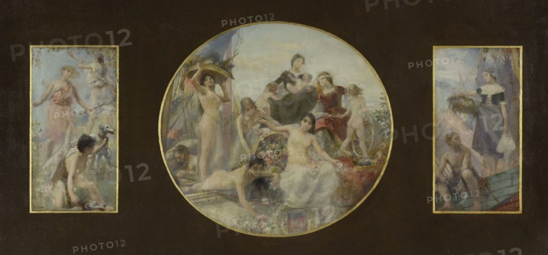Sketch for the dining room of the Hotel de Ville in Paris: The hunt. Abundance. Fishing,  1891-1892.