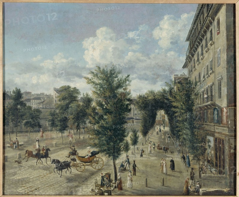 Boulevard des Capucines and rue Basse-du-Rempart, 2nd and 9th arrondissements, between 1818 and 1820.