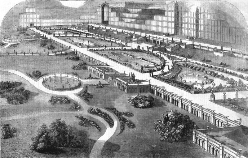 'Terrace Garden of the New Crystal Palace, Sydenham', 1854. Creator: Unknown.