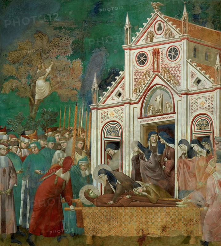 Saint Francis Mourned by Saint Clare (from Legend of Saint Francis), 1295-1300. Creator: Giotto di Bondone (1266-1377).