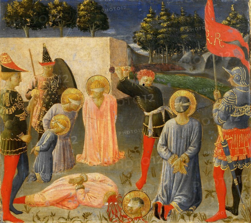 The Martyrdom of Saints Cosmas and Damian (Predella of the Annalena Altarpiece) , c. 1440. Creator: Angelico, Fra Giovanni, da Fiesole (ca. 1400-1455).