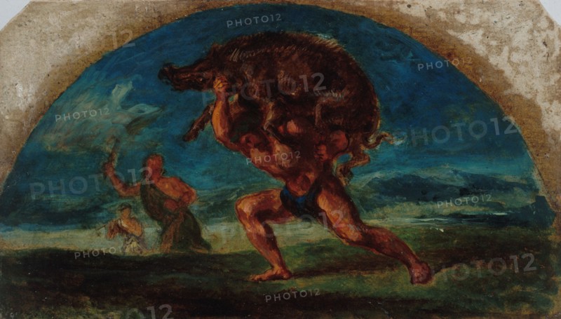 Esquisse pour le salon de la Paix de l'Hôtel de Ville de Paris : Hercule et le..., c.1852-1854. Creator: Pierre Andrieu.
