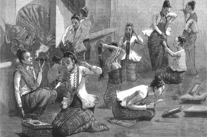 'With Lord Dufferin in Burma - Ladies of the Ballet', 1886.  Creator: Unknown.