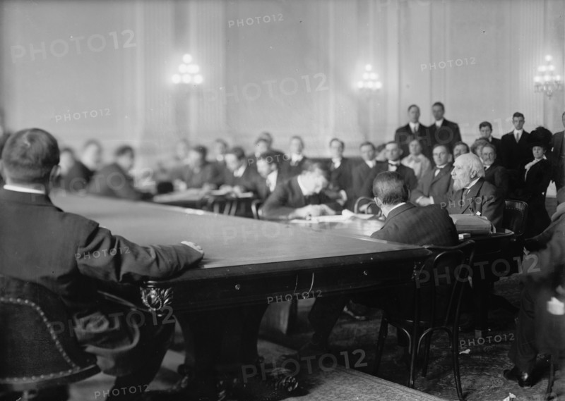 James Jerome Hill, President - Great Northern Railway - Before Stanley Committee, 1911. Creator: Harris & Ewing.