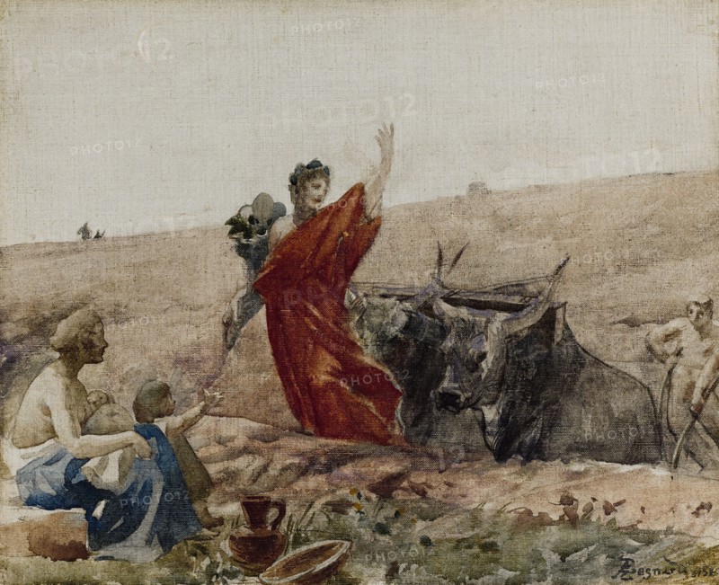 Esquisse pour la salle des mariages de la mairie du 19ème arrondissement de la Ville..., 1880. Creator: Paul Albert Besnard.