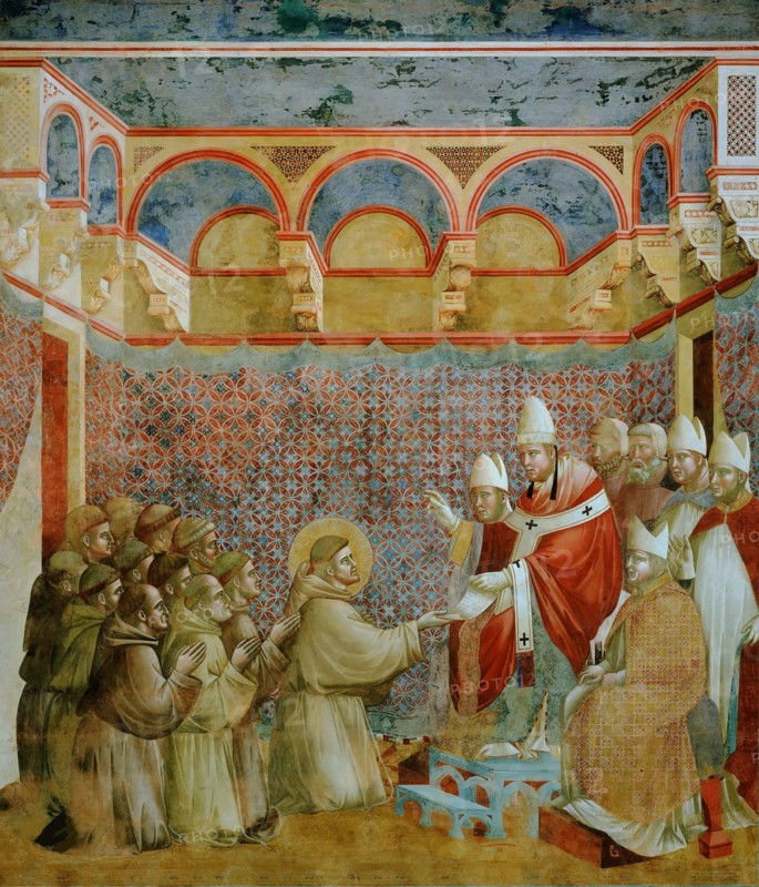Confirmation of the Rule by Innocent III. (from Legend of Saint Francis), 1295-1300. Creator: Giotto di Bondone (1266-1377).