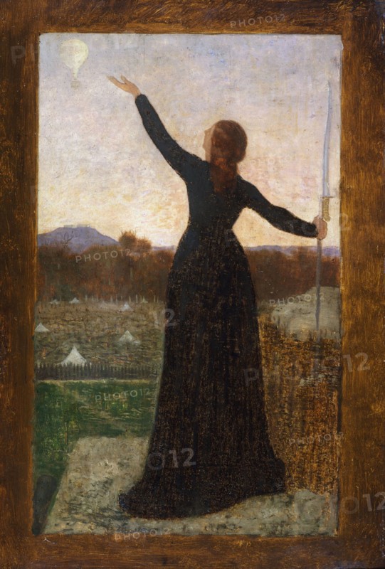 Le Ballon ("La Ville de Paris investie, confie à l'air son appel à la France"). Allégorie..., c1870. Creator: Pierre Puvis de Chavannes.