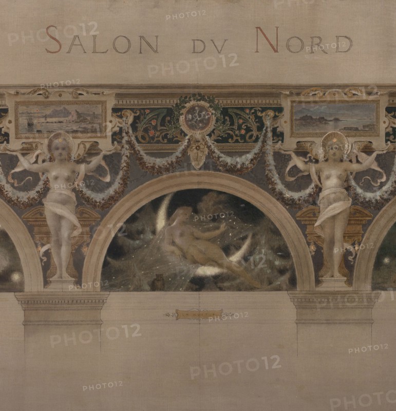 Sketch for the north entrance hall of the Hotel de Ville in Paris: Bear. The night. A Dragon, 1892.